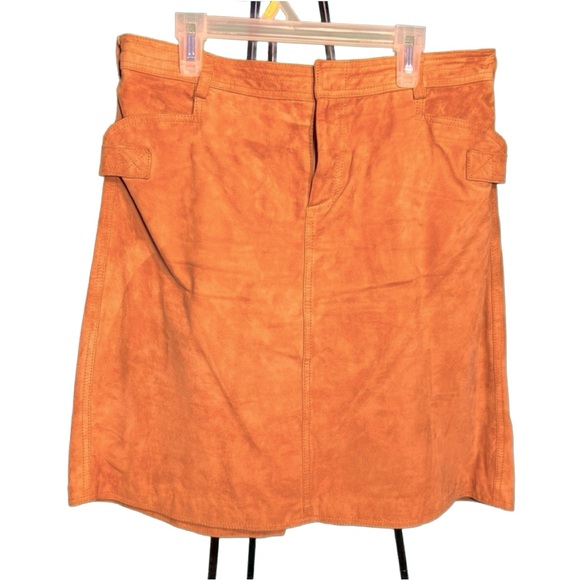 Size9 US D&G Made in Italy Soft Suede Skirt 4 Pockets BackSlit Zipper FancyStyle - Picture 1 of 11